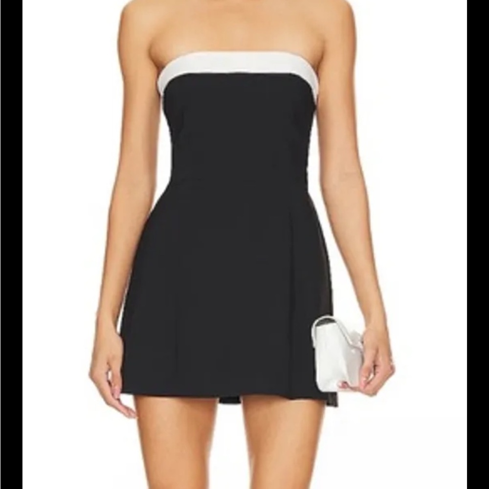 Amanda Uprichard Black and White Strapless Dress